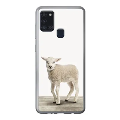 Produktbild von MuchoWow® Handyhülle Schutzhülle Hülle für Samsung Galaxy A21s Lamm - Schaf - Tiere - Kinder - Mädchen - Jungen Silikon Softcase Handy Hülle - Hartschale