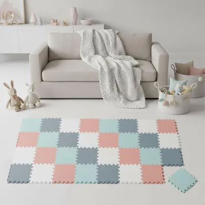 Produktbild von 36 Teile Spielmatte Baby Puzzlematte 30x30 Krabbelmatte Bodenmatte Kinderzimmer