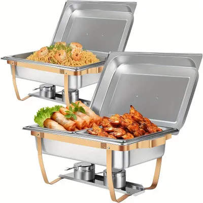Produktbild von Buffet-Warmhalteplatte - Warmhaltebehälter - Warmhalteplatte - Warmhaltebehälter - Lebensmittelwärmer - 4-teiliges Set