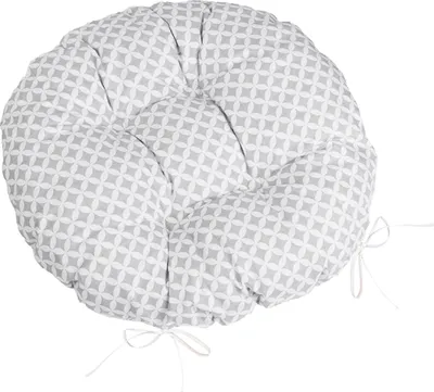 Obrázok produktu pre Prešívaný okrúhly vankúš na sedenie Adéla – priemer 40 cm – sivá, biela