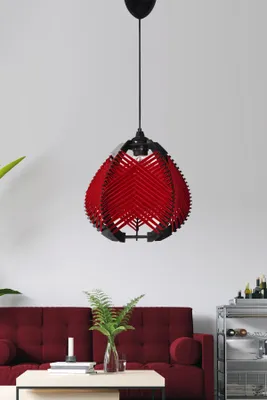 Produktbild von Opviq, YL229, Kronleuchter, KUNSTSTOFFKÖRPER, Rot, 25 x 25 x 30 cm