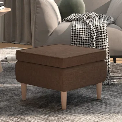 Produktbild von "2026 Promotion" Hocker mit Holzbeinen Braun Stoff - Hocker CC15721