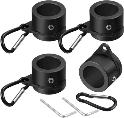 Productafbeelding van Vlaggenmastringen 360° draaibaar - 4-delige set - Aluminiumlegering - Antiverstrengeling - Geschikt voor alle weersomstandigheden - Eenvoudig te installeren met karabijnhaak - Vlaggenringen