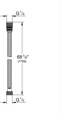 Image de Grohe Vitalio Tuyau de douche 175 cm Chrome