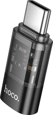 Image de Adaptateur USB C vers Lightning Hoco UA36D transparent noir