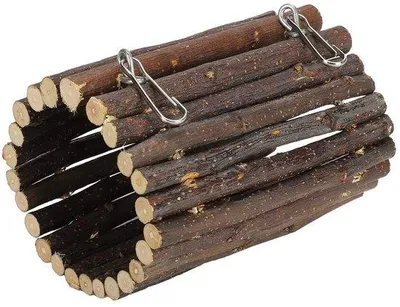 Productafbeelding van Holz-hamstertunnel - Flexibele tunnel voor kleine dieren - Veilige kauwstrip - 8 cm diameter - Speelgoed voor huisdieren
