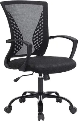 Zdjęcie produktu dla Ergonomiczne krzesło biurowe Famanu, składane podłokietniki - czarne