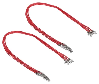 20er-Pack gewachste Kordel 60 cm, 1,5 mm, rot mit Verschluss