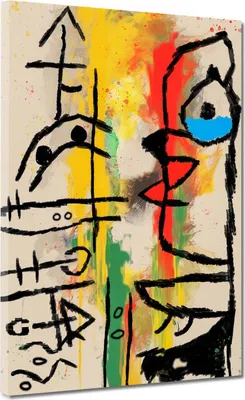 Produktbild von Signs abstrakte Kunst Leinwandbild Wandbild Kunstdruck XL Wanddeko: 60x80x2cm