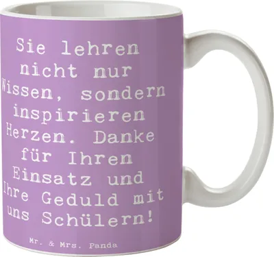Produktbild von Mr. & Mrs. Panda Tasse Spruch Danke Lehrer - Lavendeltraum - Geschenk, Teetasse, Geschenktasse, Lieblingslehrer, Bedanken, Leidenschaft, Dank an, sagen, Aufmerksamkeit