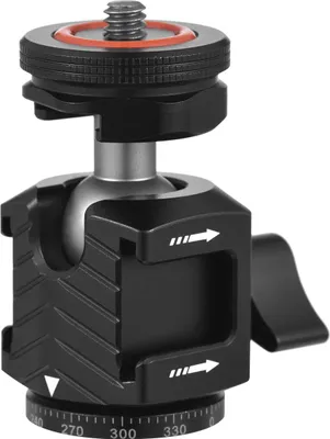 Obrázek produktu pro Kulová hlava stativu, 360° otočná kulová hlava s 1/4 studenou botkou pro stativ, selfie tyč, digitální zrcadlovku, tělo fotoaparátu