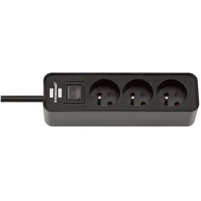 Produktbild von BRENNENSTUHL ECOLOR Stecker 3 Steckdosen (1,50 m Kabel H05VV-F3G1.0, mit Schalter), schwarz