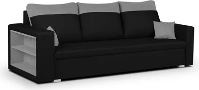 Produktbild von 3-Sitzer-Sofa mit Schlaffunktion PABLO1 - Schwarz/hellgrau