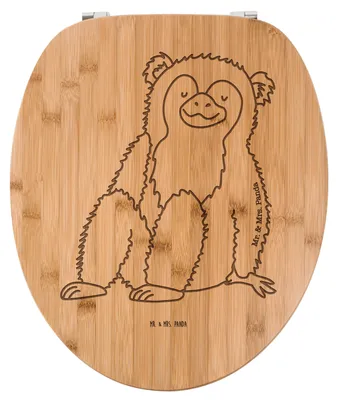 Produktbild von Mr. & Mrs. Panda WC Brille Affe - Transparent - Geschenk, Toilettenbrille, Afrika, Respekt, Motivation, Klodeckel, Selbstachtung, Affen, Holz, Toilettendeckel, Liebe