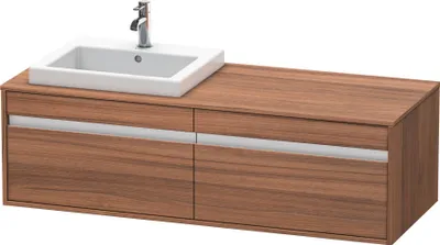 Produktbild von Waschtischunterbau KETHO 550x1400x426mm WT links nussbaum natur Waschtisch links nussbaum natur