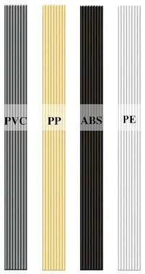 Kunststoff-Schweißstäbe ABS/PVC/PE/PP, 100 Stück, 200 mm, 4 Farben