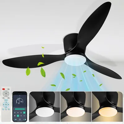 Immagine prodotto di Ikodm Ventilatore da soffitto con lampada a LED, ventilatore con illuminazione e telecomando, ventilatore per camera da letto con telecomando e regolazione dell'intensità luminosa