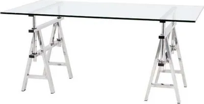 Produktbild von Casa Padrino Luxus Schreibtisch / Sekretär Glas / Silber Architect Art Deco 150 cm