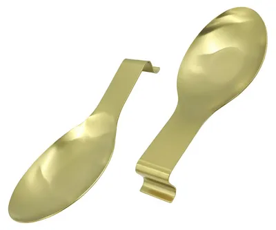 Goldene Löffelablage 2er-Set, Edelstahl, 25 x 9,8 cm