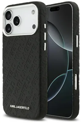 Zdjęcie produktu dla Etui Karl Lagerfeld "Stamped Karl" z magnetycznym mocowaniem MagSafe do iPhone 17 Pro Max, kolor czarny