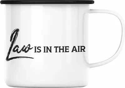 Produktbild von Trendation - Jura Geschenk Emaille Tasse mit Spruch Jurist Juristin Geschenkideen Lustig für Examen Staatsexamen (Schwarz)