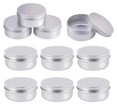 Image de Lot de 10 pots cosmétiques en aluminium de 50 ml avec bouchon à vis