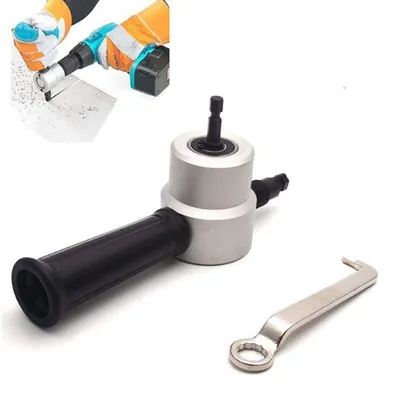 Produktbild von Blechknabberaufsatz für Bohrmaschine, doppelköpfiger Blechknabber, elektrischer Blechschneider, Blechknabber, Metallschneider, Blechschere
