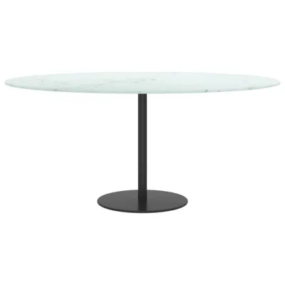 Obrázek produktu pro vidaXL Stolová deska bílá Ø90x1 cm Mramorový vzhled Tvrzené sklo