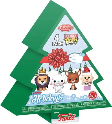 Obrázek produktu pro Rudolph Holiday 2024 Pocket POP! vinylová klíčenka 4-pack Tree Holiday Box 4 cm