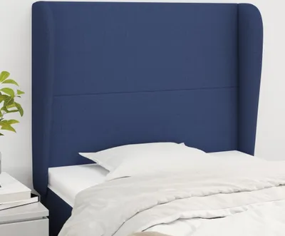 Produktbild von The Living Store Kopfteil mit Ohren Blau 83x23x118/128 cm Stoff