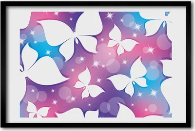 Produktbild von Bild 60x40 MDF-Rahmen, Wandkunst Schmetterlinge