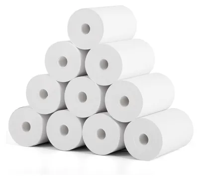 Image de 10 rouleaux de papier thermique pour appareil photo enfant - Blanc, sans BPA, haute qualité - 57mm * 30mm * 8.2m