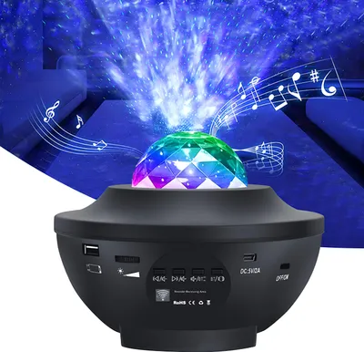 Produktbild von LED-Sternlichtprojektor, rotierende Ozeanwellen-Musikprojektionslampe mit Fernbedienung, Bluetooth-Lautsprecher für Kinderzimmer, Schlafzimmer, Wohnzimmer-Dekoration