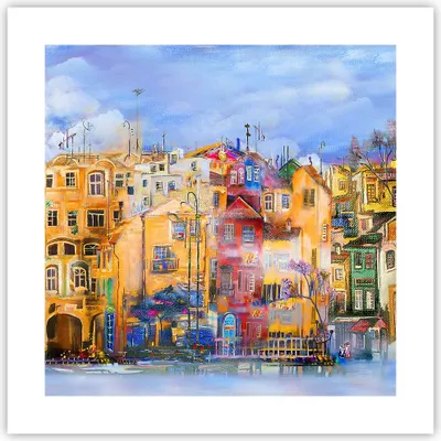 Produktbild von Poster - Poster ohne Rahmen - Altstadt Mietshaus - 40x40 cm - Wand Bild - Wanddeko - Wandbilder - Kunstposter - Wandposter - Bilder - Kunstdruck - Wanddekoration - Wandbild - P2XAC40x40-3419