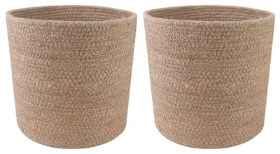 Image de Ensemble de Pots à Plantes 2 pcs Naturel Ø 21 x 21 cm