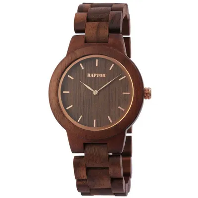 Produktbild von Raptor Damen Uhr Holz Armbanduhr braun rosegold Holzuhr RA10208-002
