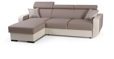 Produktbild von Masseno Ecksofa PALAZZO mit Schlaffunktion L-Form, Sofa mit Bettkasten, Wohnzimmersofa, Couch, Soffa, Bettsofa, Couchgarnitur- Braun, INARI 23+MADRYT 912