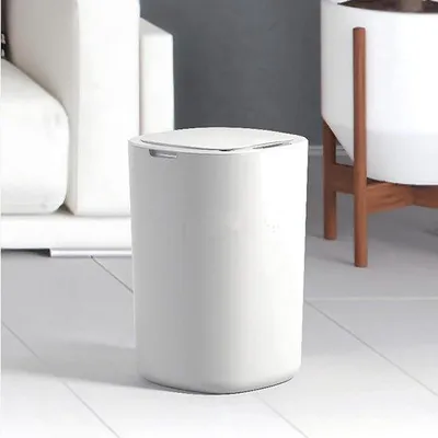 Image de Poubelle intelligente de 12 litres avec capteur - Poubelle à ouverture sans contact avec couvercle étanche - Poubelle intelligente pour la cuisine, la salle de bain et le bureau