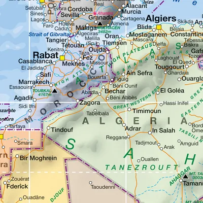 Immagine prodotto di Poster - Mappa dell'Africa + 2 St Posterleisten Holz 61 cm natur