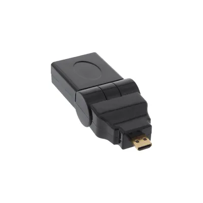 Produktbild von InLine HDMI Adapter, HDMI A Buchse auf Micro HDMI D Stecker, flexibel, 4K2K, HDMI A female, HDMI, Schwarz