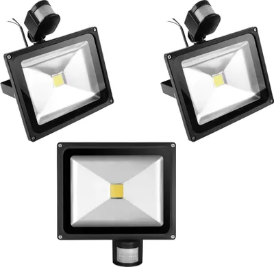 Immagine prodotto di Greenmigo Set da 3 proiettori LED da 30 W per esterni con sensore di movimento PIR, IP65, faretti da esterno, illuminazione da esterno, faretti da parete