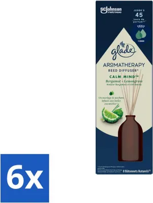 Image de Glade - Diffuseur d'encens Calm Mind - Diffusion de parfum d'aromathérapie - 80 ml - Pack avantage - 6 pièces