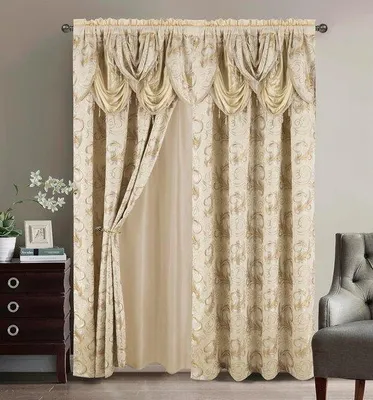 Zdjęcie produktu dla Beżowa zasłona 290 x 213 cm do salonu