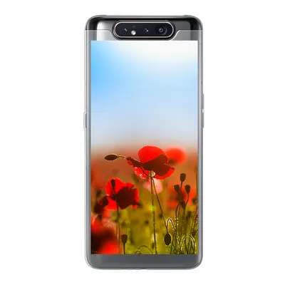 Produktbild von MuchoWow® Handyhülle Schutzhülle Hülle für Samsung Galaxy A80 Mohnblumen unter einem klaren blauen Himmel. Silikon Softcase Handy Hülle - Schutzdeckel