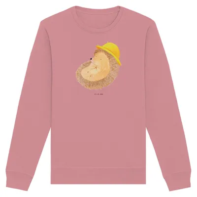 Produktbild von Mr. & Mrs. Panda Baumwoll Pullover Igel Beten Größe XL - Canyon Pink - Geschenk, Gott, Amen, Lustige Sprüche, Genießen, Sweater, Leben, Pulli, Sweatshirt, Sonnenhut