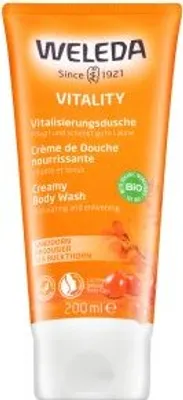 Produktbild von Weleda Sanddorn Cremiges Duschgel 200 ml, für empfindliche Haut, dermatologisch getestet, bewahrt die Hautfeuchtigkeit, mit pflanzlichen Rohstoffen, frei von synthetischen Duft-, Farb- und Konservierungsstoffen.