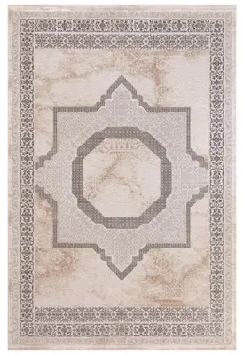 Image de Tapis de salon en polyester crème 120 x 180 cm