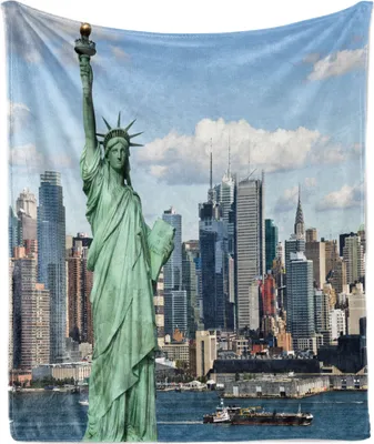 Produktbild von ABAKUHAUS New York Weich Flanell Fleece Decke, Warmer Frühlingstag, Gemütlicher Plüsch für den Innen- und Außenbereich, 125 x 175 cm, Mehrfarbig