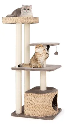 Image de Arbre à chats - Tour pour chats - Mobilier pour chats - Espace de jeu pour chats - 4 niveaux, 132 cm de hauteur