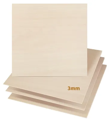 Productafbeelding van 15 stuks 3mm multiplex platen 300x300mm voor lasersnijden en graveren